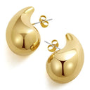 Vintage Gold Plated Teardrop Earrings Trendy Hoop Accessories