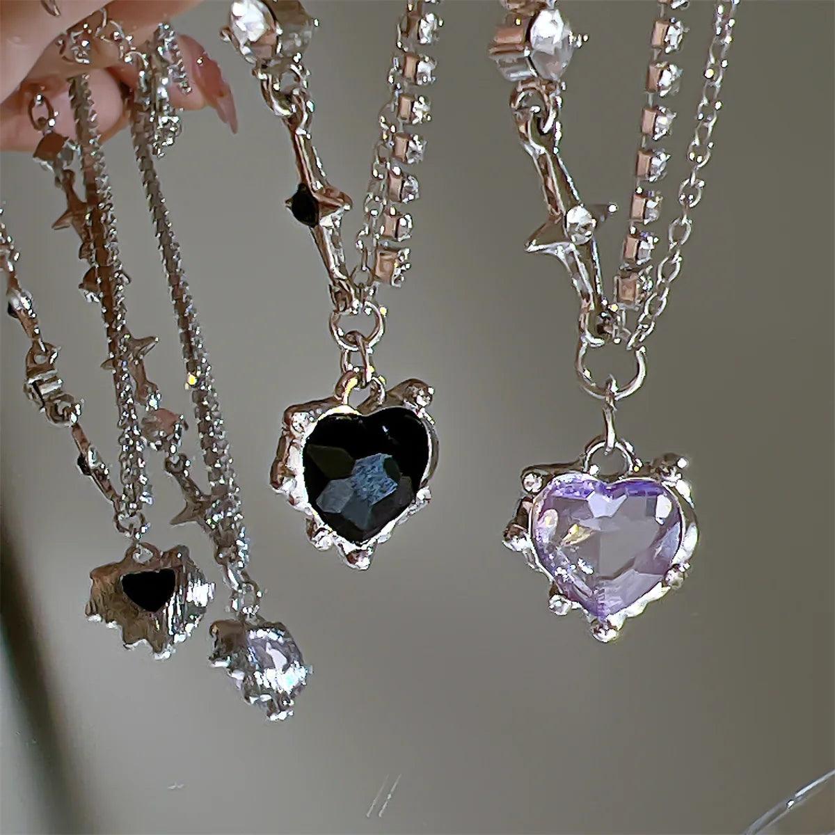 Crystal Heart Necklace - Chic Fashion Accessory for Women and Girls in 2023  ourlum.com   