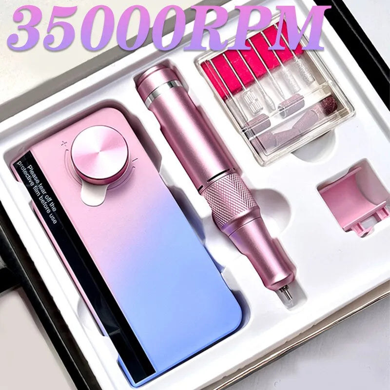 35000RPM Professional Electric Nail Drill Manicure Machine With Pause Mode Electric Nail File Nail Sander For Acrylic Gel Nails  ourlum.com   