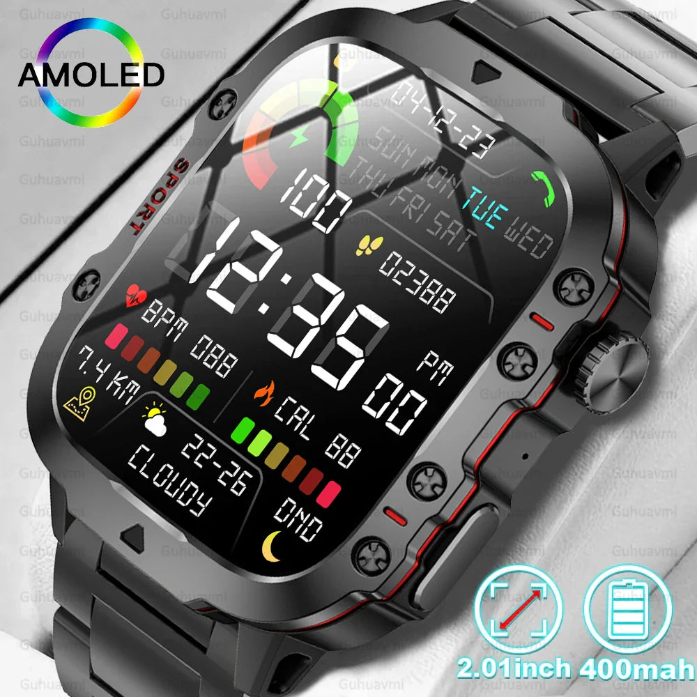 2024 Outdoor Military 3ATM Waterproof Smart Watch Men 420mAh Battery Heart Rate Sports Fitness Watches Bluetooth Call Smartwatch  ourlum.com   