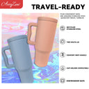 40oz 1200ML High Quality Insulated Tumbler with Handle Straw Double Wall Thermal Iced Travel Cup Coffee Cup Perfect Gift