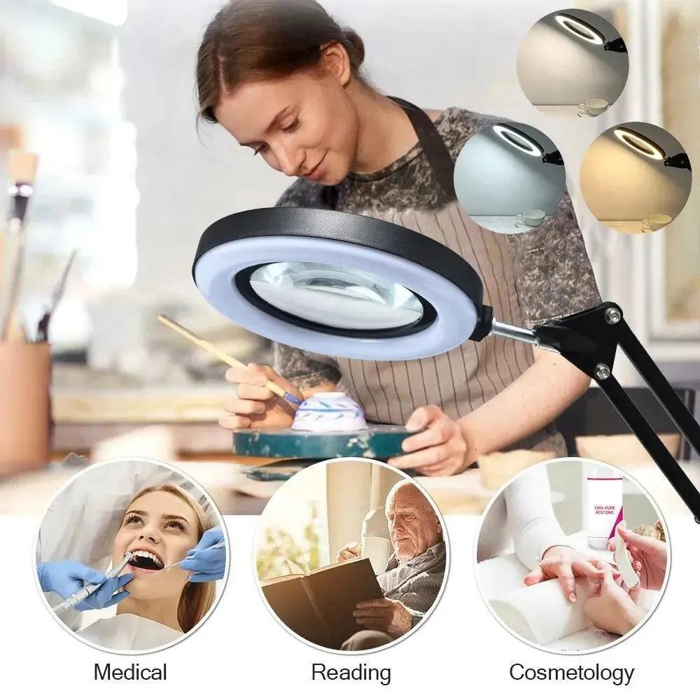 LED Illuminated Magnifier USB LED Magnifying Glass for Repair/Beauty  ourlum.com   