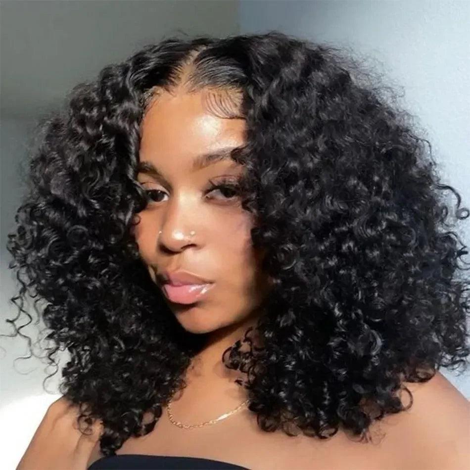 Luxurious Deep Wave Short Bob Human Hair Lace Front Wig  ourlum.com 13x4 HD Lace CHINA 10inches | 180%