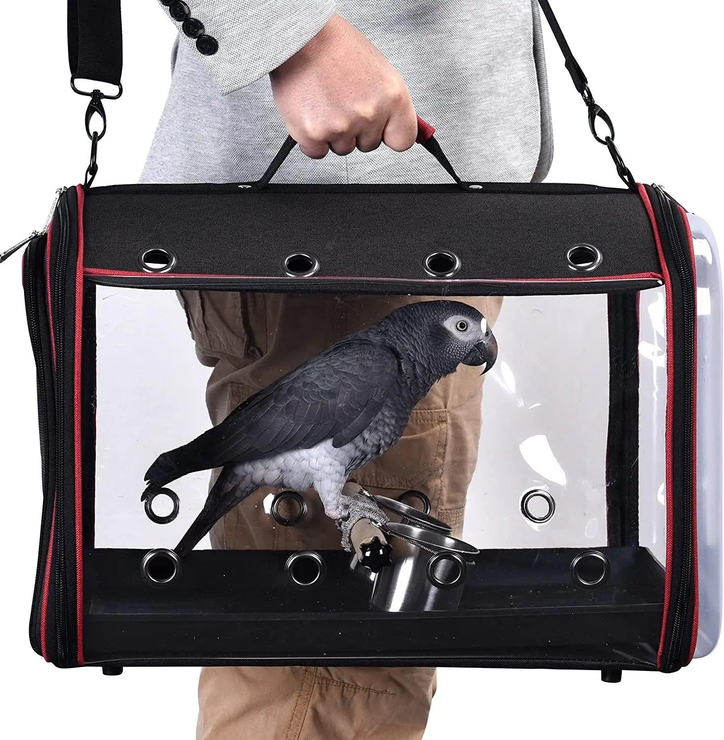 Bird Carrier Backpack with Stand for Parrot Travel Cage  ourlum.com Default Title  