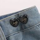 Waist Tightening Bowknot Button Adjusters Set for Pants and Skirts - Stylish and Convenient  ourlum.com love-black  