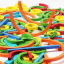 Wooden Creative Sticks Rings Puzzle Game: Color Shape Logic Skills Educational Toy  ourlum.com   