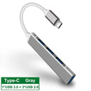 USB C HUB Multi USB Splitter: Enhanced Connectivity Solution  ourlum.com Type C 3.0 Gray United State 