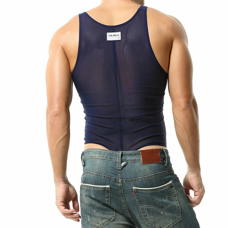 Men's Compression Bodysuit - Breathable Shapewear for a Toned Physique