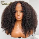 Mongolian Kinky Curly Lace Front Wig 180 Density Women