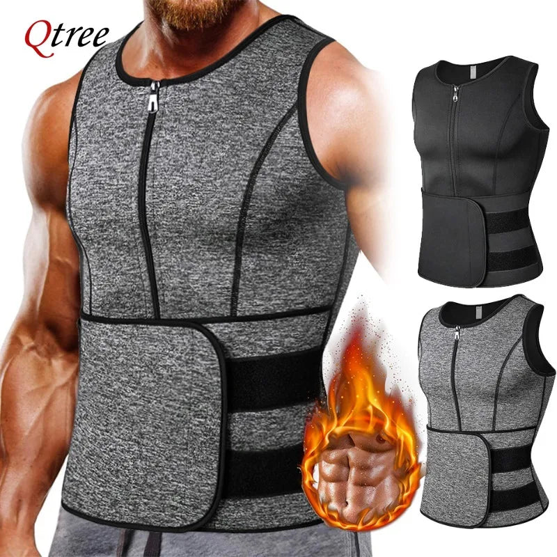 Men's Sauna Slimming Waist Trainer for Fat Burning & Body Shaping Fitness Vest