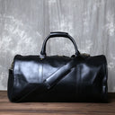 Vintage Leather Cross Style Men's Hand Luggage Duffel Bag