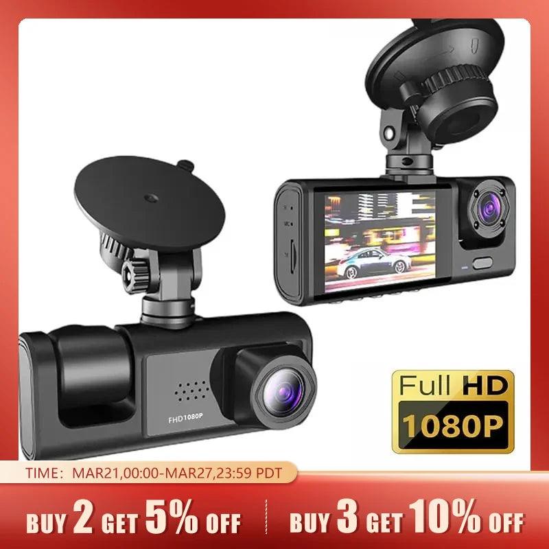 Dash Cam: 3-Camera System with Night Vision & Loop Recording  ourlum.com 3 camera no card  