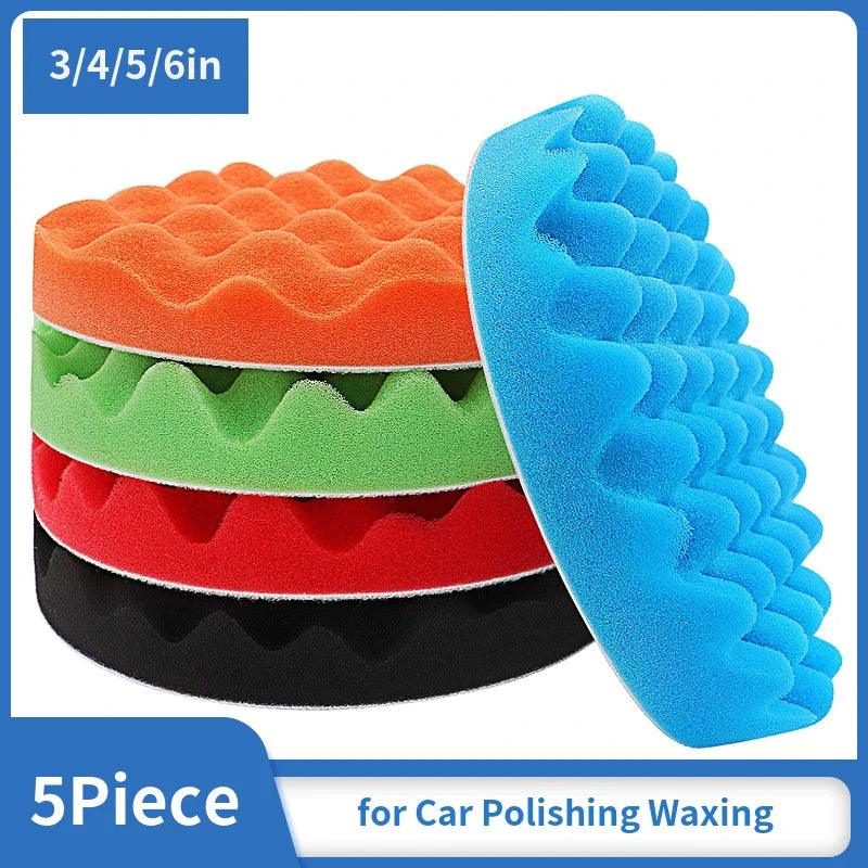 3/4/5/6Inch Polishing Pads for Drill, Compound Buffing Sponge Pads for Auto Car Polishers,5Pcs for Car Polishing, Sanding,Waxing  ourlum.com   