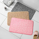 1pc Memory Foam Embossed Velvet Non-Slip Cobblestone Mat