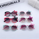 Adorable UV400 Kids Sunglasses with Cat Design and Bowknot