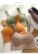 Seamless Crop Tops for Women with Built-In Bra Support