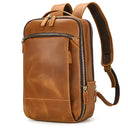 Men's Retro Crazy Horse Leather Backpack for 15.6 Inch Laptop