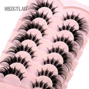 NEW 7Pairs Lashes manga Lashes 3D Clear Band Lashes Natural Look Wispy Mink Eyelashes Fluffy Cat Eye Lashes Pack Fake Eyelashes  ourlum.com 7pairs08  