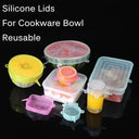 Universal Silicone Stretch Food Lids 6 Pack Reusable Covers