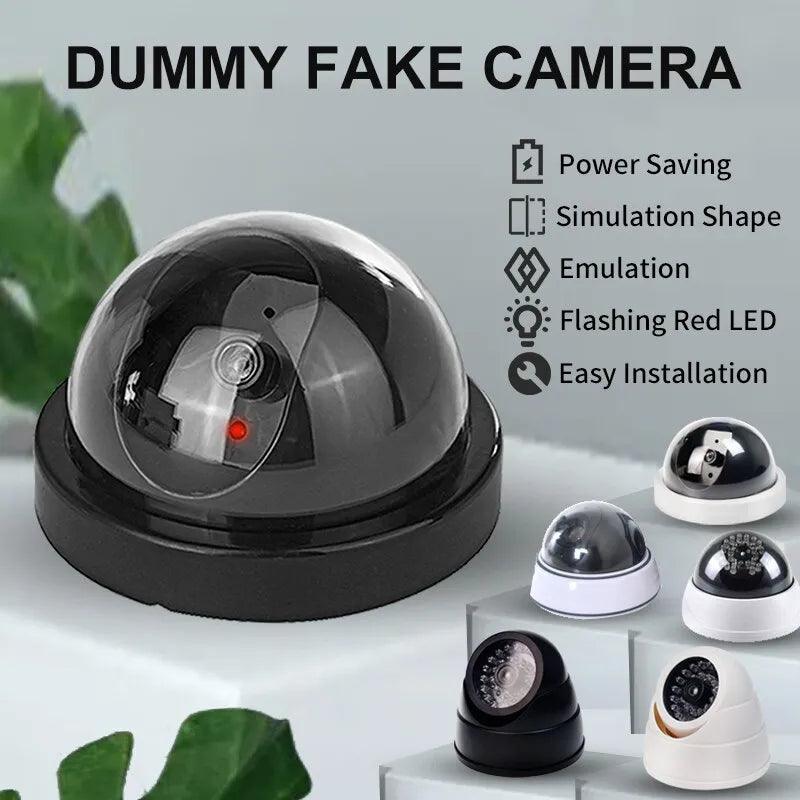 Dummy Security Camera: Red LED Light for Home Safety & Deterrence  ourlum.com   