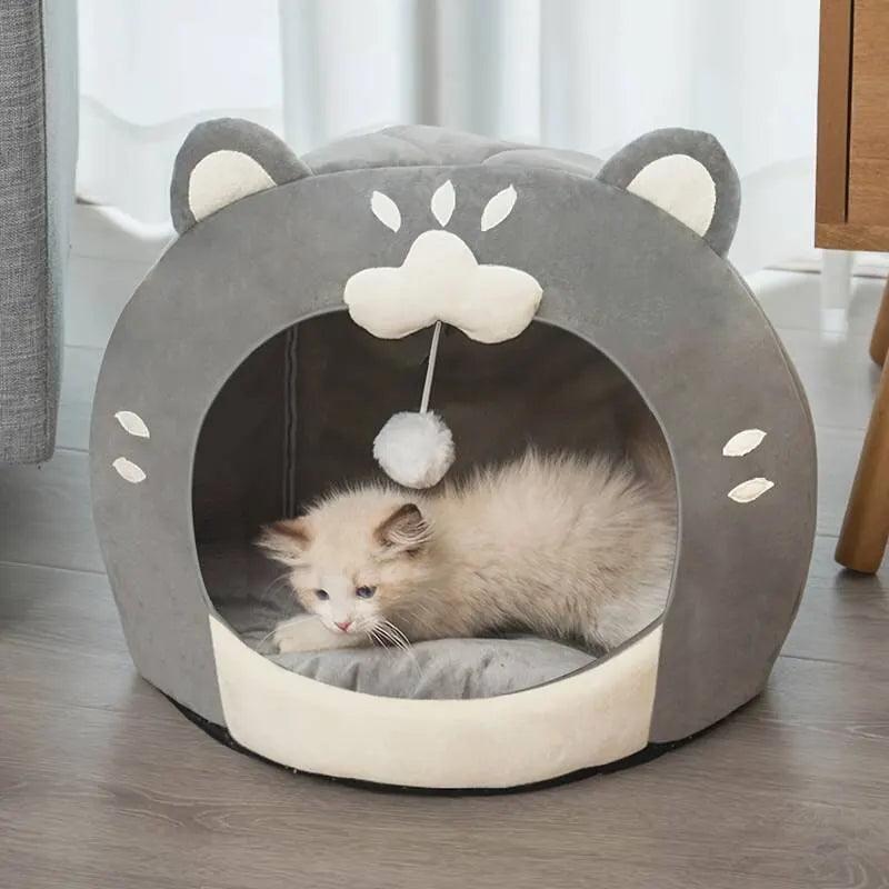 Cozy Cat Bed: Soft & Cute House for Small Pets - Warm Autumn Winter Comfort  ourlum.com   