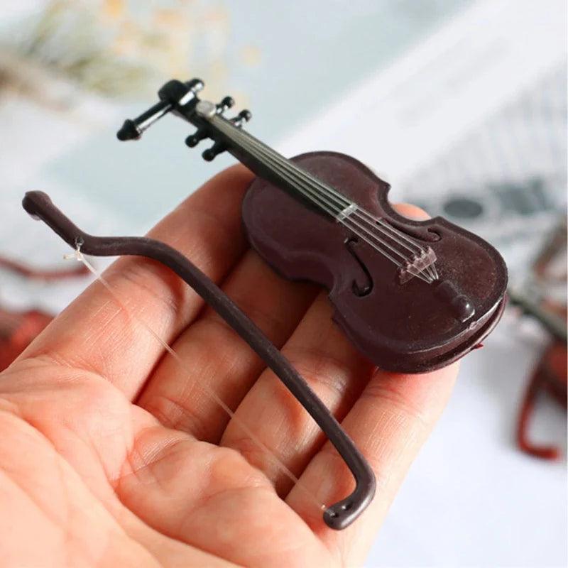 Exquisite Mini Violin Model with Stand - Ideal for Dollhouses and Musical Gifts