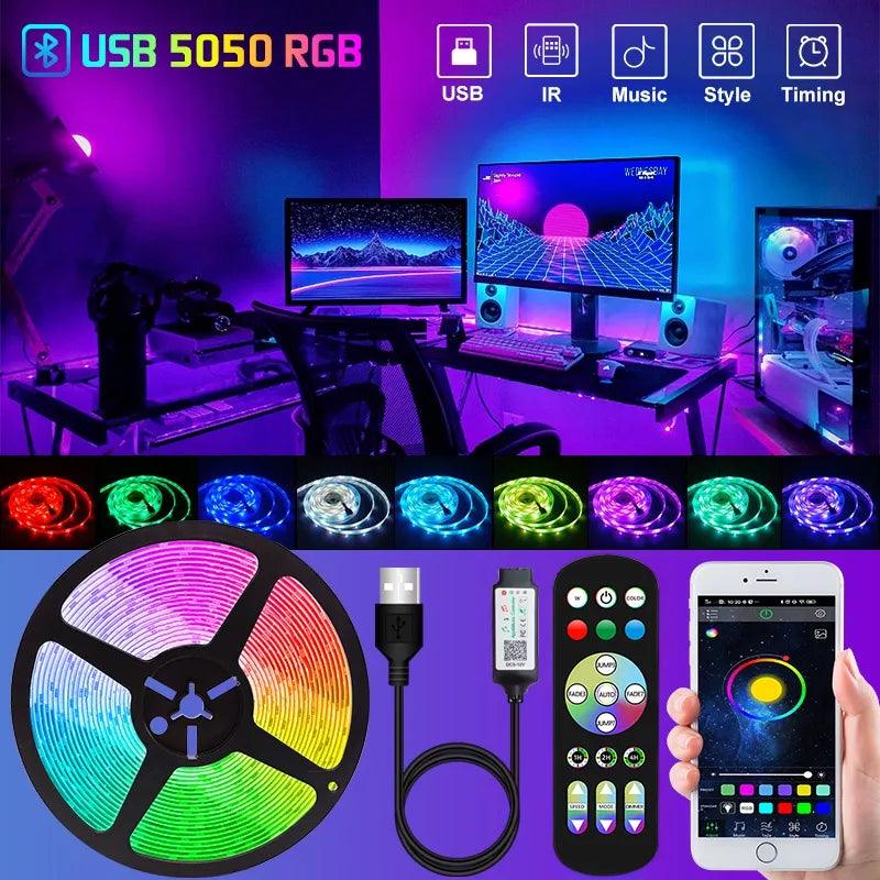 RGB LED Strip Lights: Bluetooth Controlled Flexible Diode Decor for Home  ourlum.com   