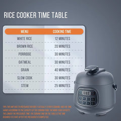 Compact 3-Cup Electric Rice Cooker with 10 Cooking Functions - Fast Multi-Cooker for Quick Meals