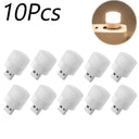 1/10Pcs Mini USB Night Light Warm White Eye Protection Lamp