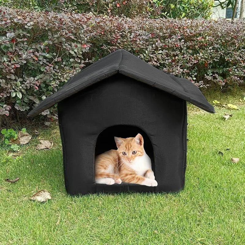 Outdoor Waterproof Cat House: Cozy Pet Shelter & Bed for Travel  ourlum.com   