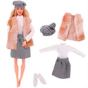 Barbie Doll Fashion Set: Chic Coat and Dress for Dolls