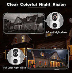 Dual Lens 360° WiFi Smart Home Security Camera with Night Vision and Two-Way Audio