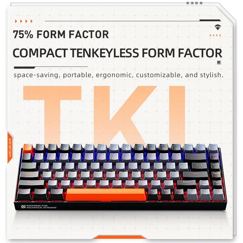 Machenike Customizable Mechanical Keyboard: Hot-Swappable TKL Option & Dynamic RGB  ourlum.com   