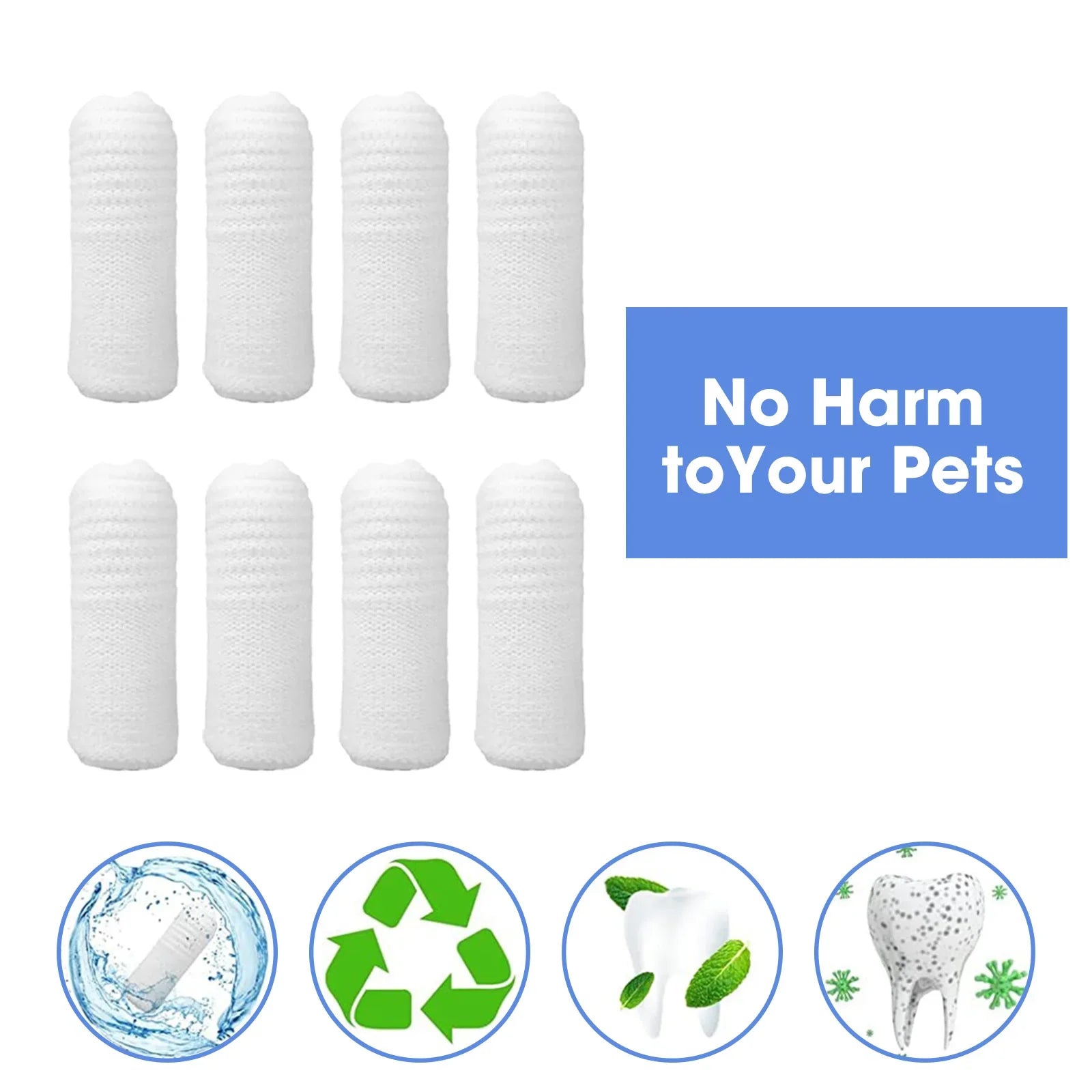 Pet Finger Toothbrush Set for Efficient Oral Care & Cleaning - White Cotton + Nylon Kit  ourlum.com   