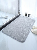 Embossed Pebble Bath Rug Non-Slip Memory Foam Mat 24x17