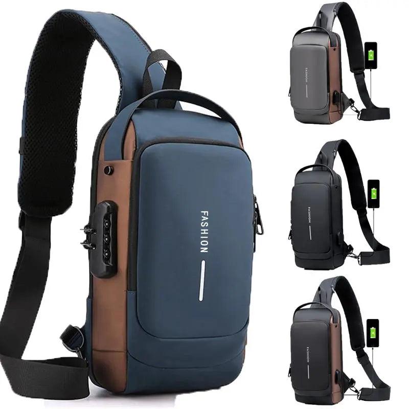 Anti Theft Chest Bag: Stylish Waterproof Crossbody with USB Port  ourlum.com   