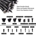 ZOREYA Black Makeup Brushes Set for Flawless Makeup