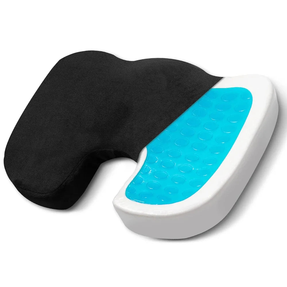 Gel Memory Foam Wheelchair Seat Cushion - Non-Slip, Cooling Comfort for Enhanced Support