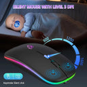 Wireless Mouse Rechargeable RGB Silent Click Multi-Device Compatibility