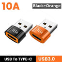 USB-C 10A OTG Data Adapter for Macbook, , Samsung S20 - Fast Connectivity Solution  ourlum.com Black and Orange  