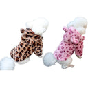 Winter Leopard Dog Hoodie: Stylish Fleece Coat for Small Pets  ourlum.com   