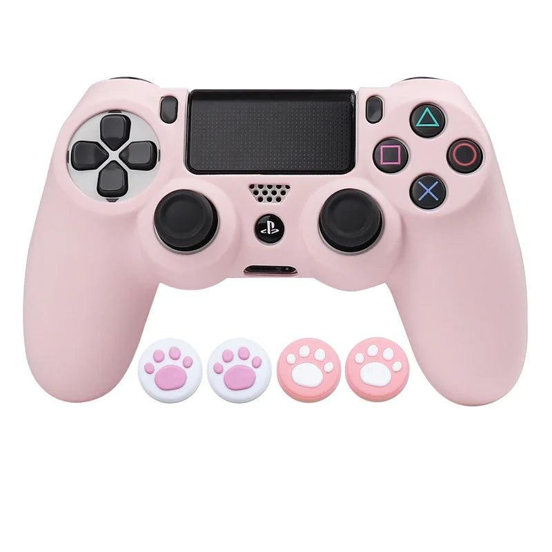 New Pink Soft Silicone Protective Case For PS4 Controller Skin Gamepad Case Cover Video Games Accessories for PS4 Joystick Cases  ourlum.com   