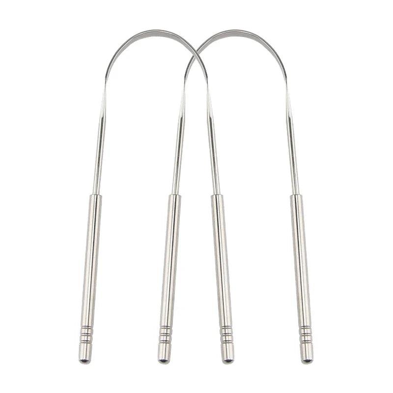 High Quality Stainless Steel Tongue Scraper Cleaner Fresh Breath Cleaning Coated Tongue Toothbrush Oral Hygiene Care Tools  ourlum.com   