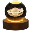 Gift Festival USB LED night light, Galaxy Crystal Ball lamp, 3D planet moon lamp, home decoration  ourlum.com Saturn-A  