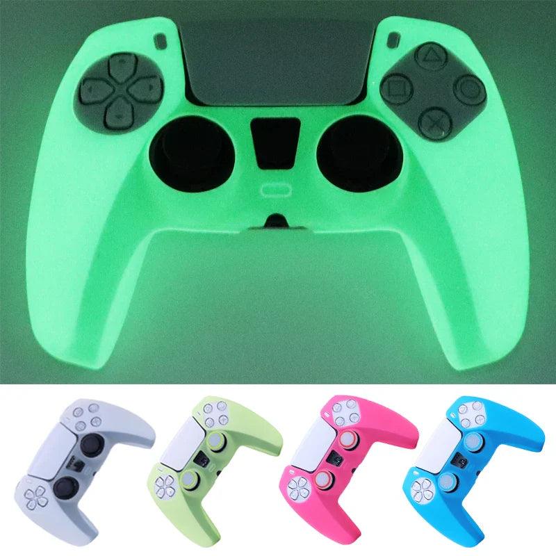 Luminous Glowing in Dark Silicone Cover For PS5 Controller Skin Video Games Accessory Gamepad Joystick Case For Playstation 5  ourlum.com   