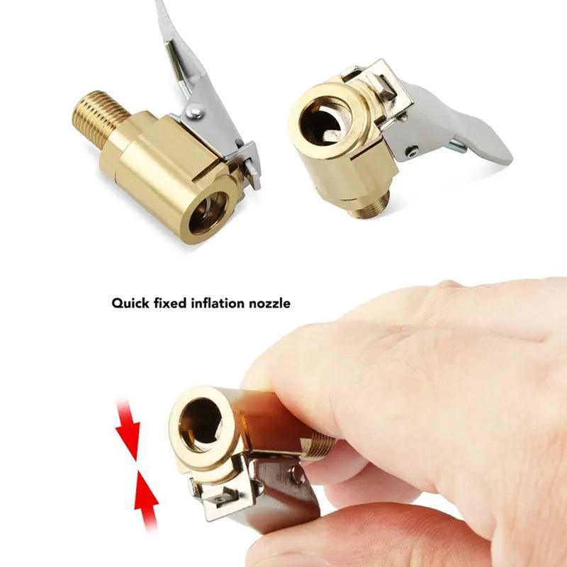 Car Tire Inflator Pump Valve Connector Clip Adapter Brass Tyre Wheel  ourlum.com   