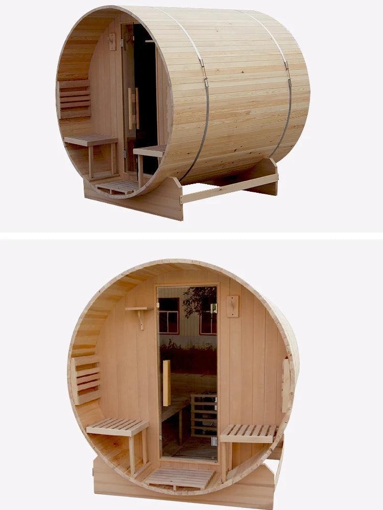 Outdoor Oasis Sauna Retreat: Luxury Wooden Sweat Steaming Room for Four to Six  ourlum.com   