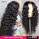 Deep Wave Glueless Lace Frontal Wig 13x4 Pre-Plucked Hair