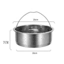 Stainless Steel Steamer Basket with Silicone Handle 44 cm