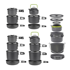 Versatile Lightweight Camping Cookware Set for 1-7 People with Carrying Bag - Perfect for Outdoor Adventures